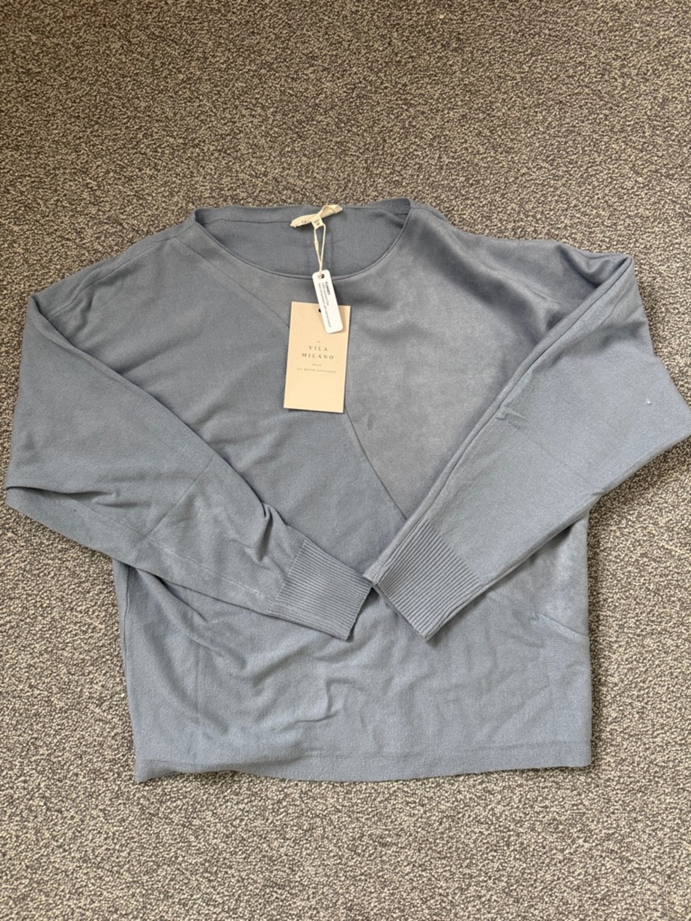 Vila Milano Women's Long Sleeve Crewneck Tee — Light blue